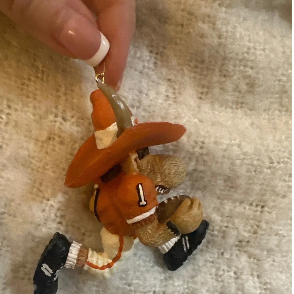 Texas Football Jersey Mascot Longhorn Bevo Bull Christmas‎ Ornament Orange White